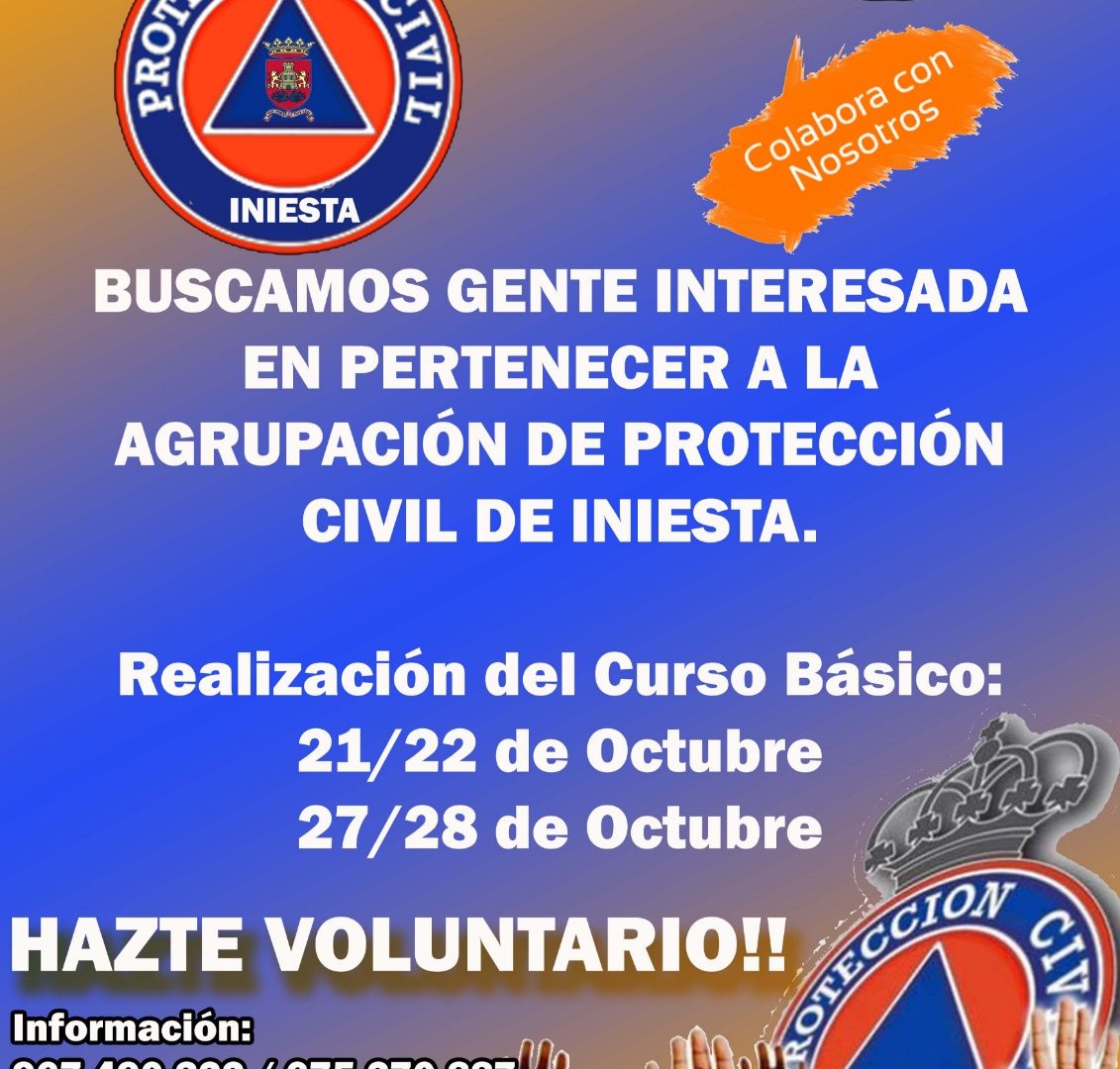 Protección Civil de Iniesta necesita voluntarios